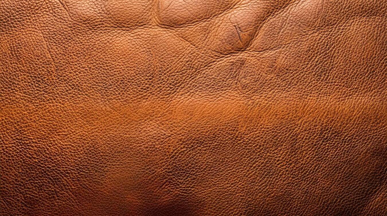 Close-up of rich cognac leather texture